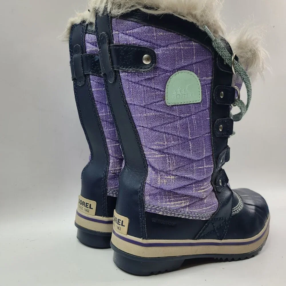 Sorel Girl's Purple Black‎ Joan Of Arctic Fur NY2420-551 Mid-Calf Winter Boots 2